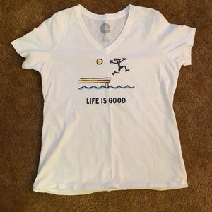 White Women’s Life is Good Tee Size S